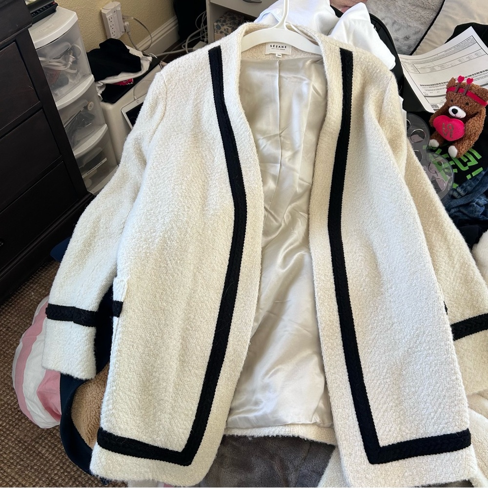 Sezane Mike Cream Color Coat size 38